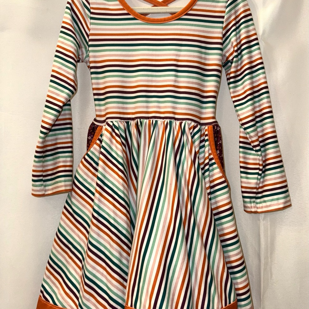 Cheeky Plum Striped Dress 2t